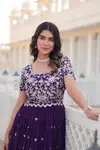 KA 1095 Faux Blooming Embroidery Gown Wholesale Shop In Surat